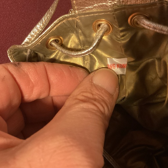 Vintage drawstring evening bag special occasion made in Hong Kong - Picture 10 of 10